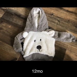 24mo thick fuzzy bear hoodie